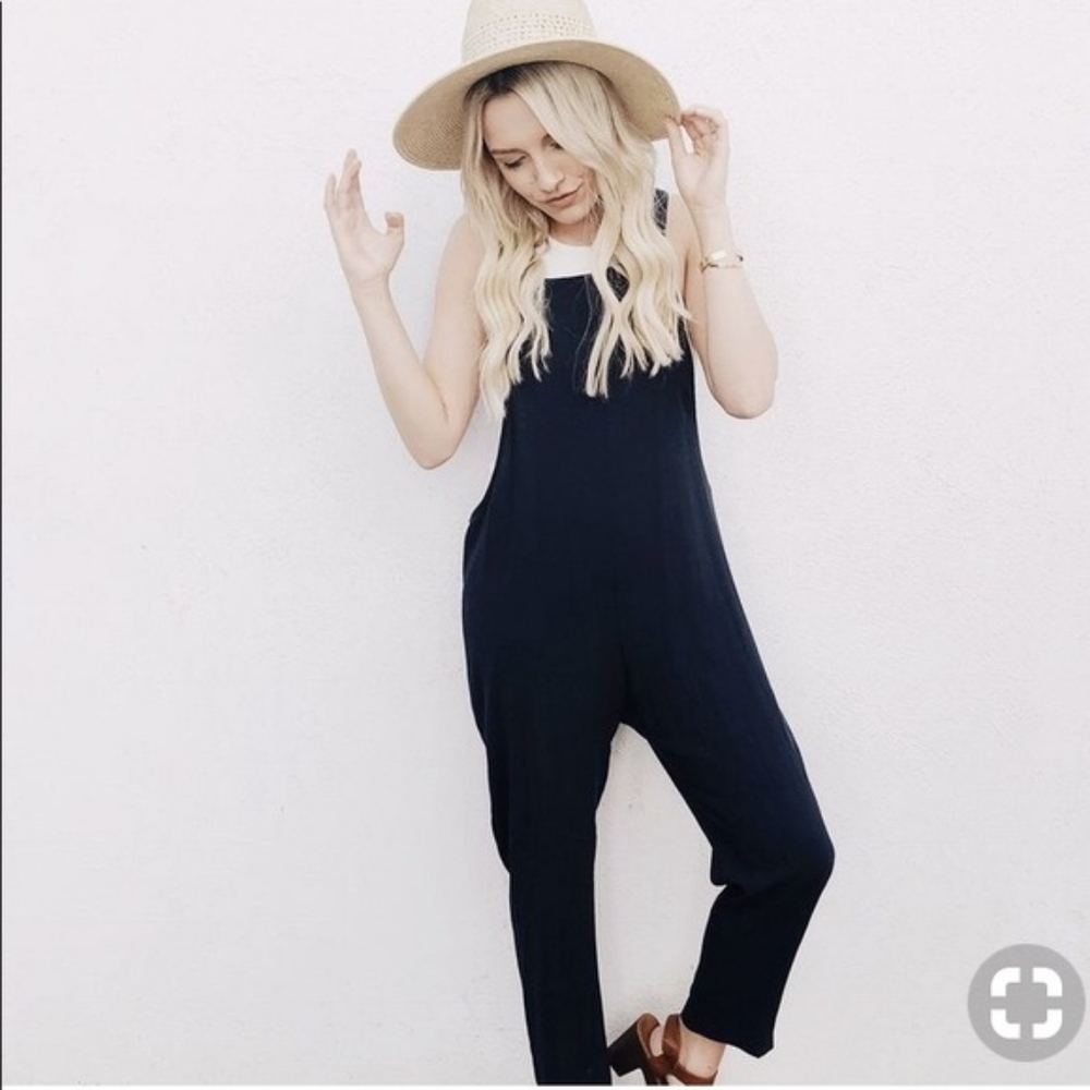 Carly Jean Los Angeles Jumpsuit Overalls Black Large